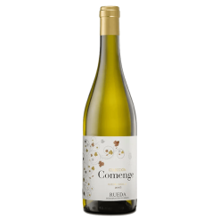 Fles Comenge Rueda Verdejo, droge witte wijn uit Rueda, Spanje