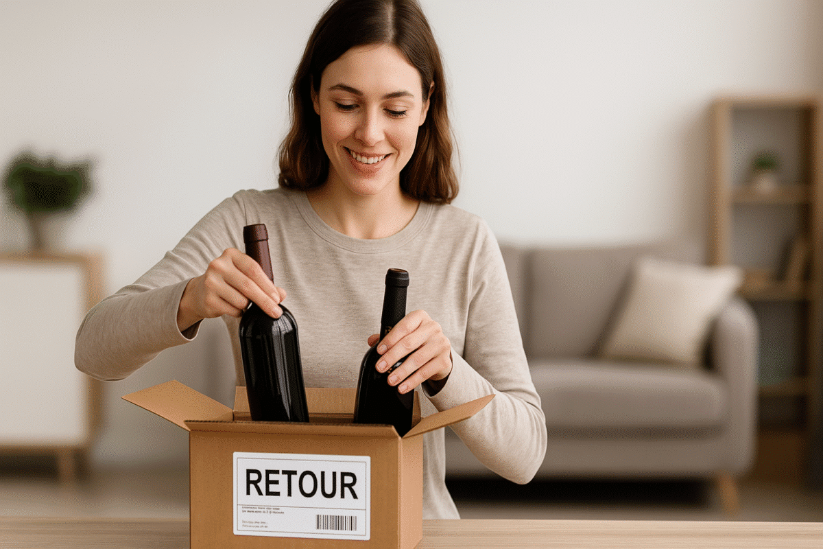 Wijn retourneren bij de Cave