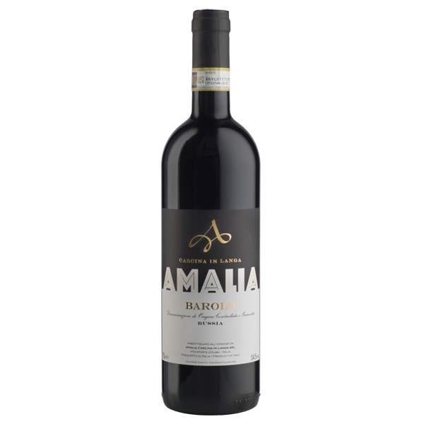 Fles Amalia Barolo Bussia, rode wijn uit Piemonte, Italië