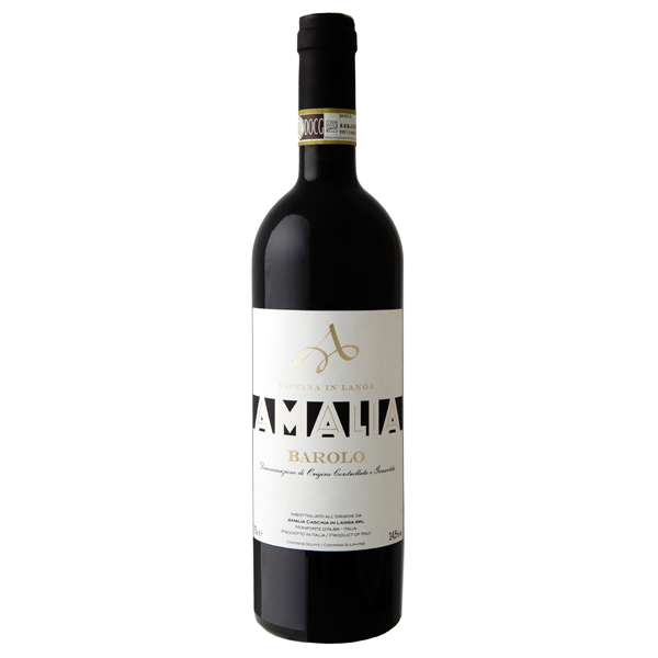 Fles Cascina Amalia Barolo, rode wijn uit Piemonte, Italië