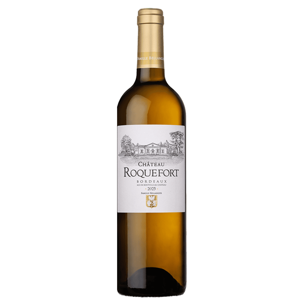Fles Château Roquefort Blanc, witte wijn uit Frankrijk